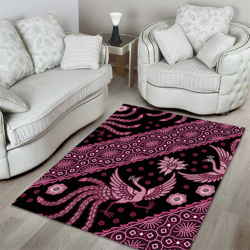 Indonesia Batik Pattern Area Rug Pink Version