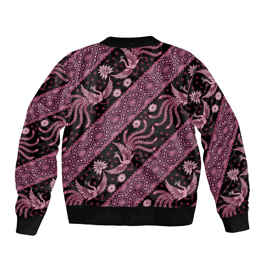 Indonesia Batik Pattern Bomber Jacket Pink Version