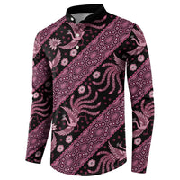 Indonesia Batik Pattern Button Sweatshirt Pink Version
