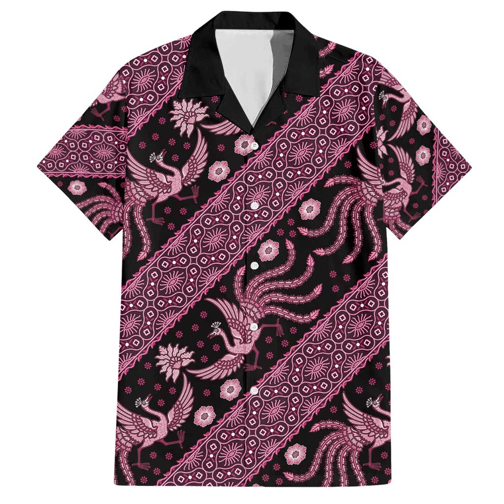 Indonesia Batik Pattern Hawaiian Shirt Pink Version