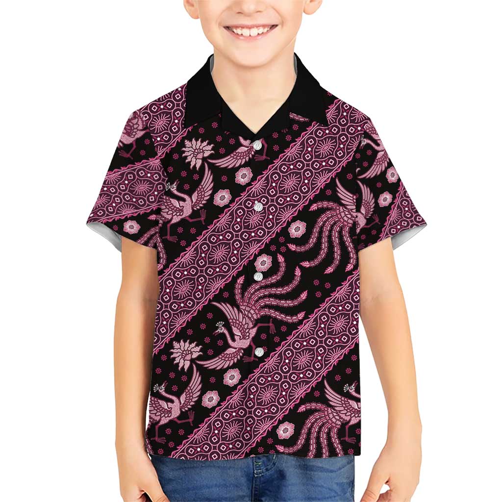 Indonesia Batik Pattern Hawaiian Shirt Pink Version