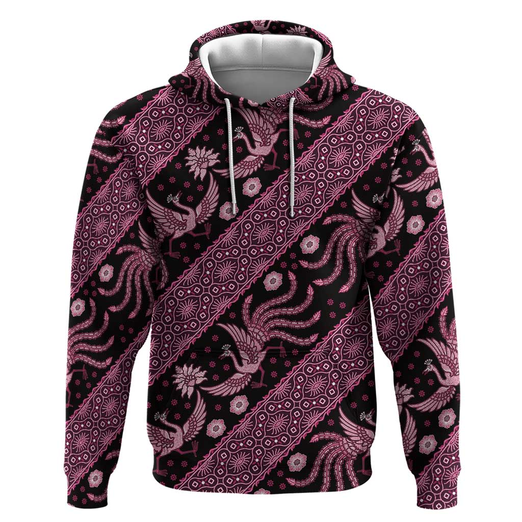 Indonesia Batik Pattern Hoodie Pink Version