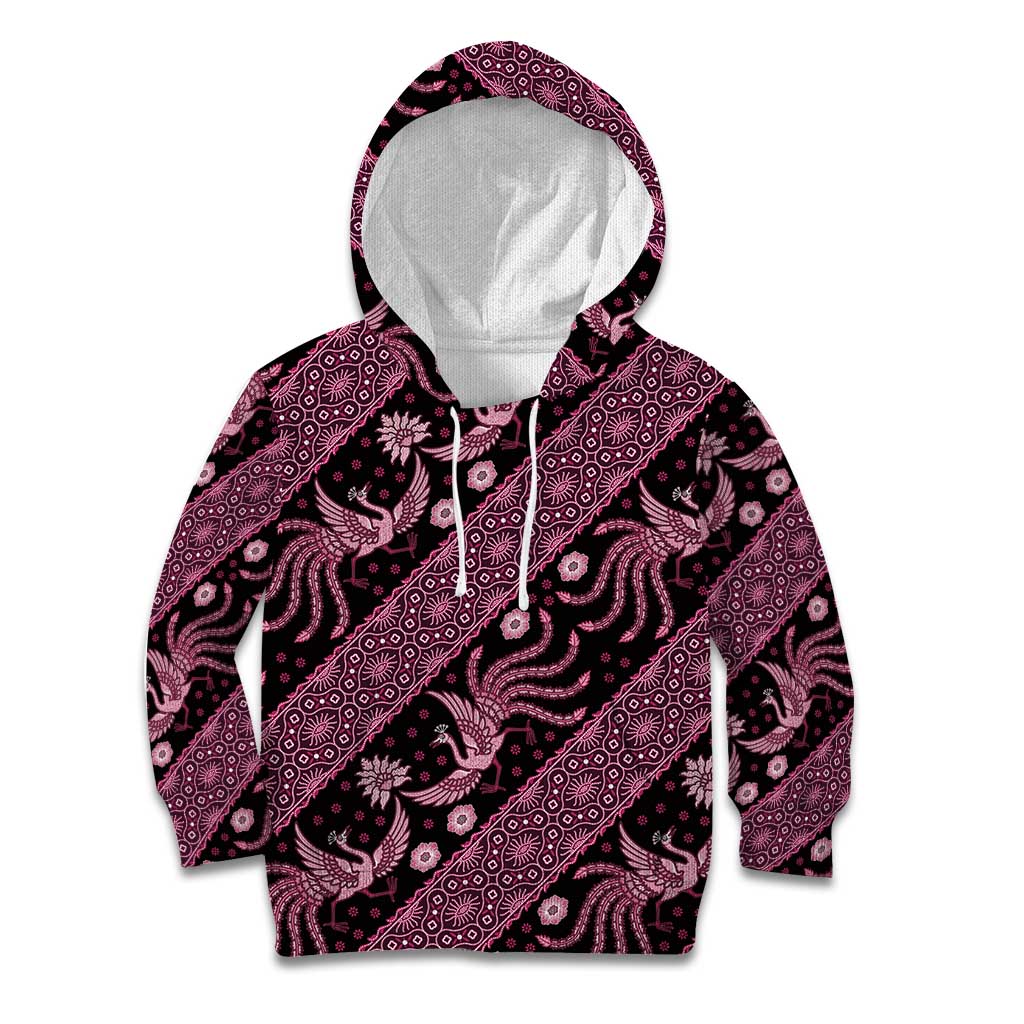 Indonesia Batik Pattern Kid Hoodie Pink Version