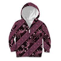Indonesia Batik Pattern Kid Hoodie Pink Version