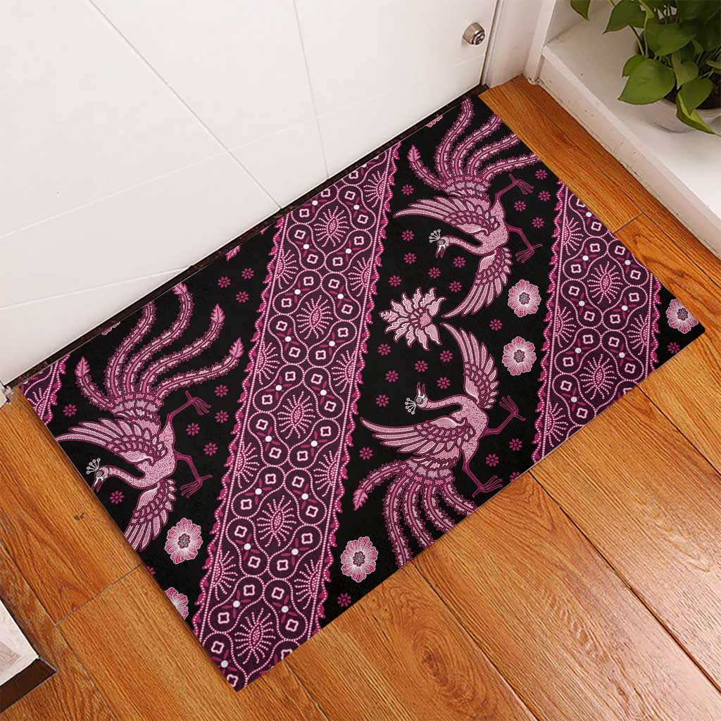 Indonesia Batik Pattern Rubber Doormat Pink Version