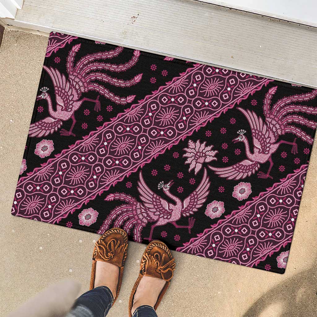 Indonesia Batik Pattern Rubber Doormat Pink Version