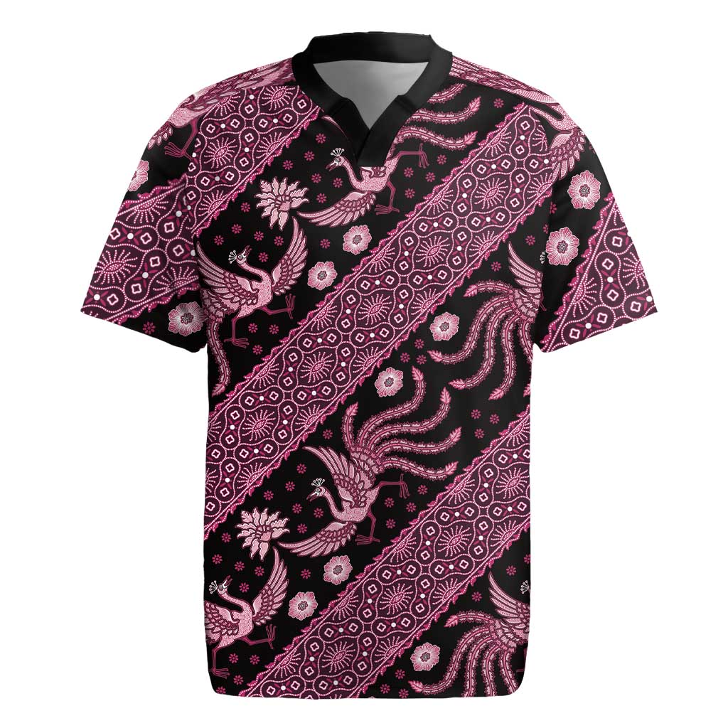 Indonesia Batik Pattern Rugby Jersey Pink Version