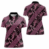 Indonesia Batik Pattern Women Polo Shirt Pink Version