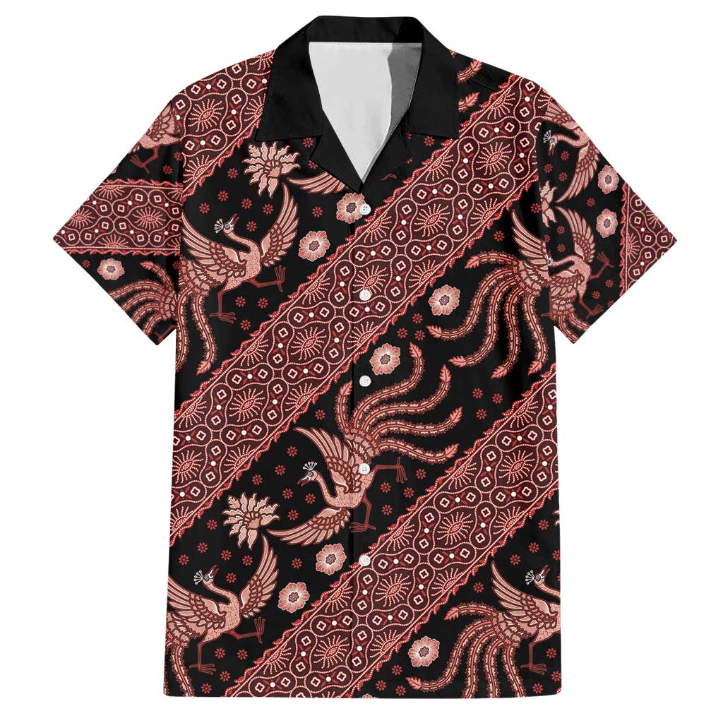 Indonesia Batik Pattern Hawaiian Shirt Red Version