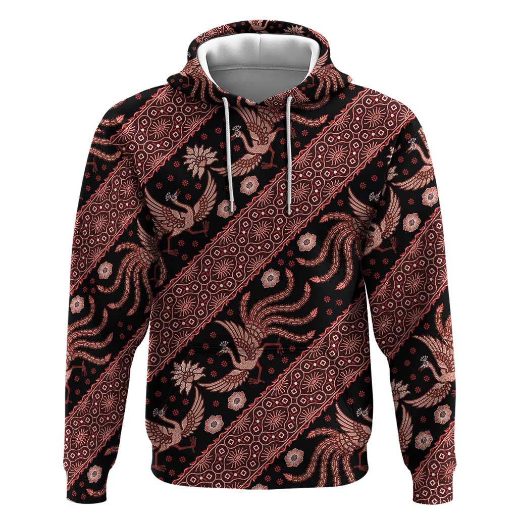 Indonesia Batik Pattern Hoodie Red Version