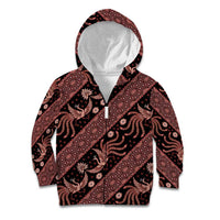 Indonesia Batik Pattern Kid Hoodie Red Version