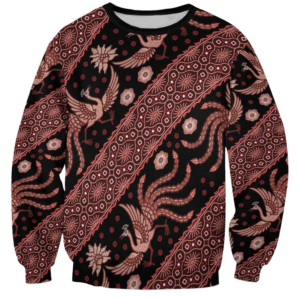 Indonesia Batik Pattern Sweatshirt Red Version