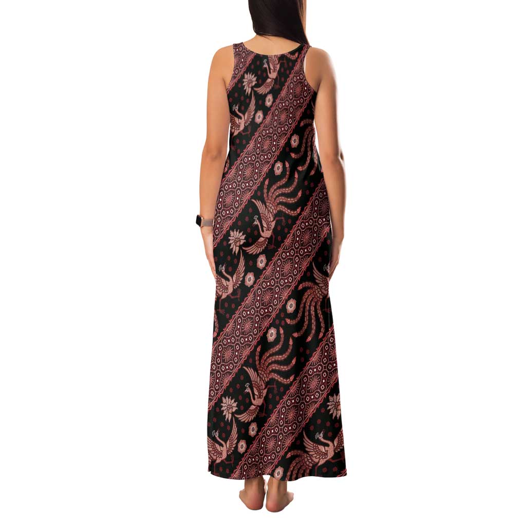 Indonesia Batik Pattern Tank Maxi Dress Red Version
