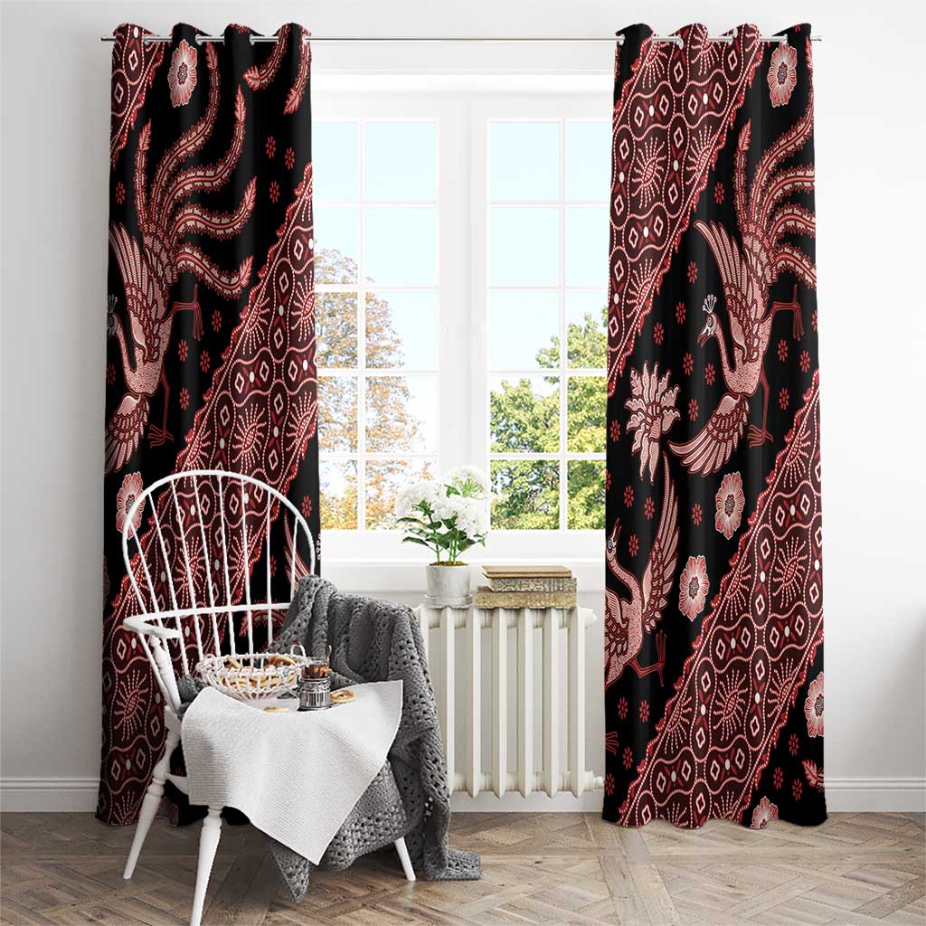 Indonesia Batik Pattern Window Curtain Red Version