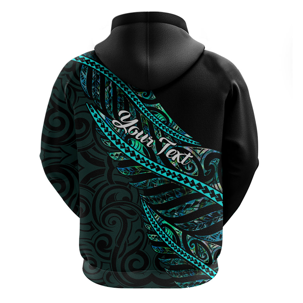 Personalised Aotearoa Hoodie Silver Fern Mix Paua Shell Polynesian Pattern LT01 - Polynesian Pride