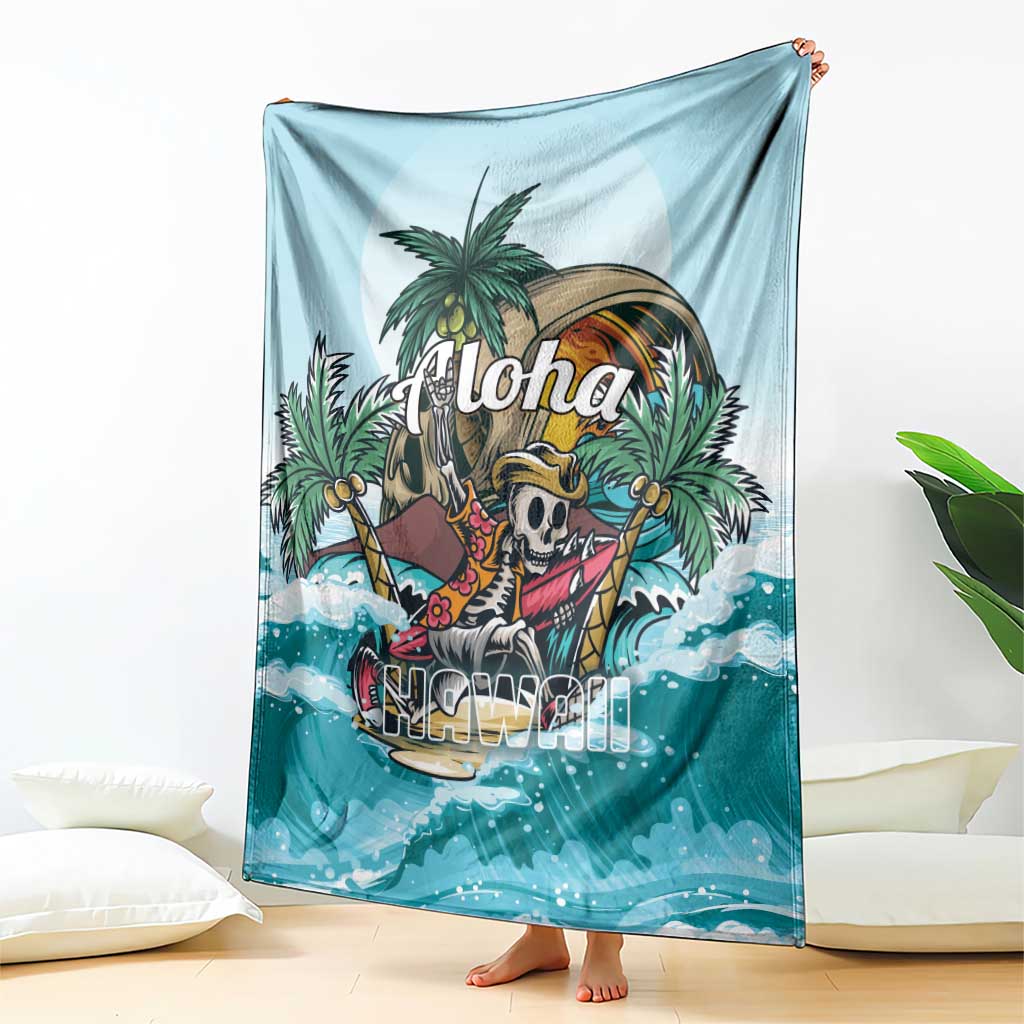 Aloha Hawaii Skeleton Blanket Tropical Summer Vibe