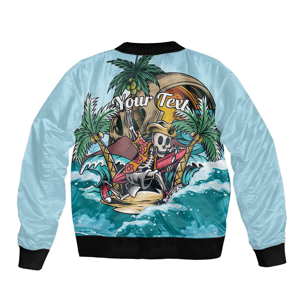 Personalized Aloha Hawaii Skeleton Bomber Jacket Tropical Summer Vibe