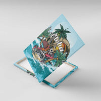 Aloha Hawaii Skeleton Canvas Wall Art Tropical Summer Vibe