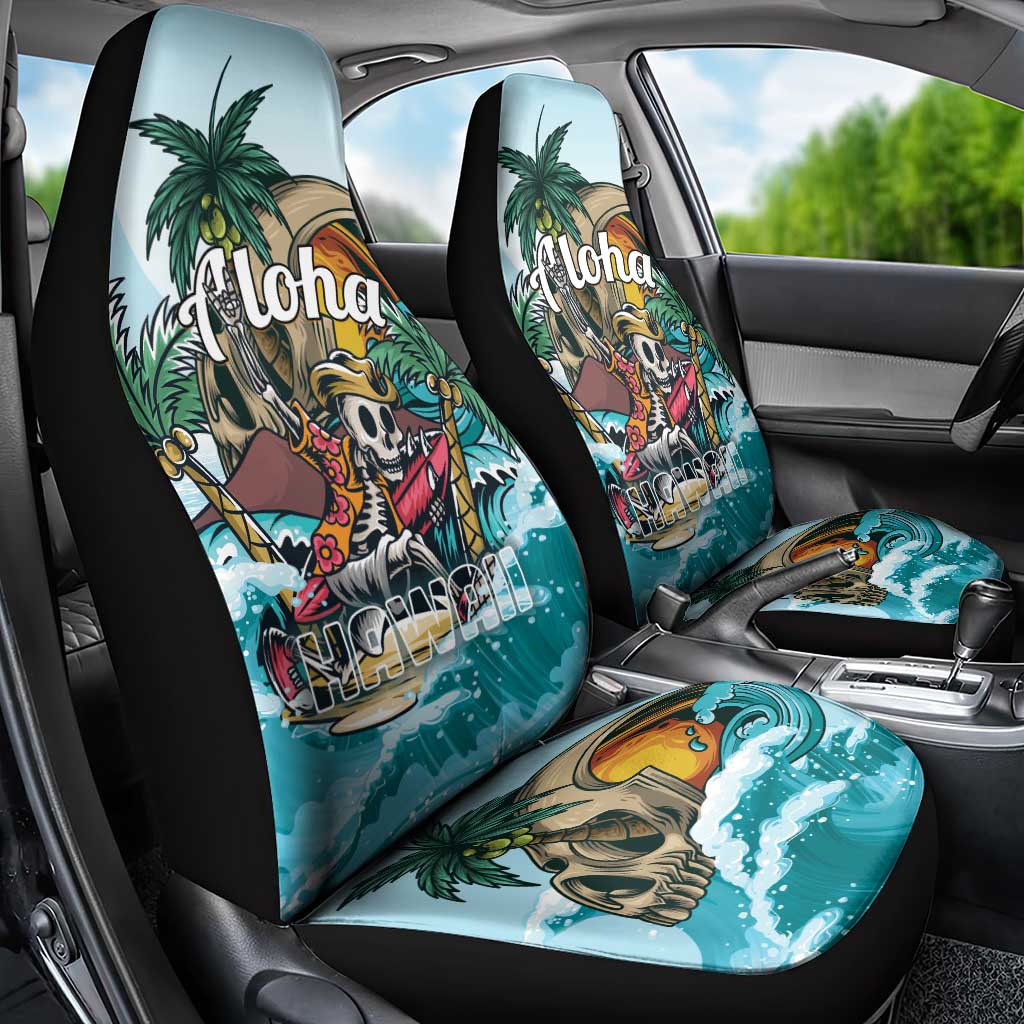 Aloha Hawaii Skeleton Car Seat Cover Tropical Summer Vibe