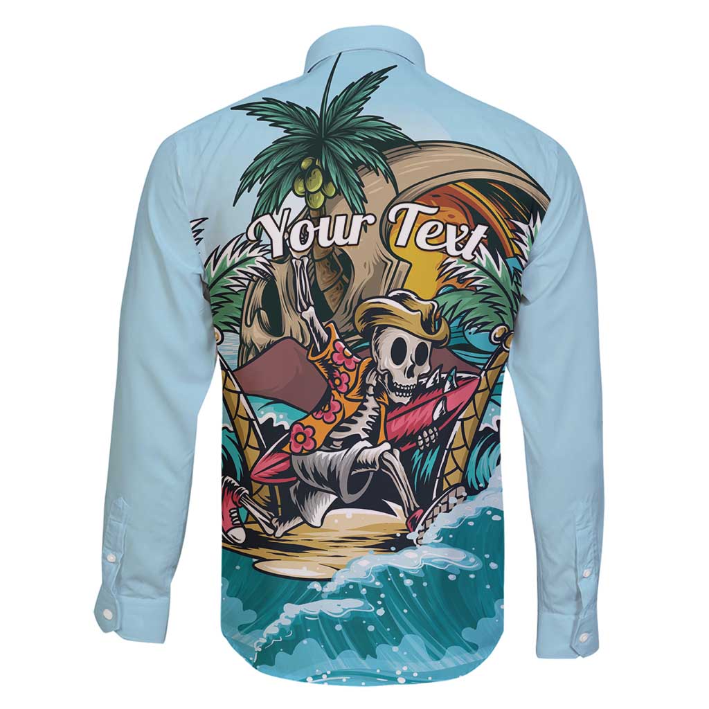 Personalized Aloha Hawaii Skeleton Family Matching Long Sleeve Bodycon Dress and Hawaiian Shirt Tropical Summer Vibe LT01 - Polynesian Pride