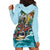 Personalized Aloha Hawaii Skeleton Hoodie Dress Tropical Summer Vibe