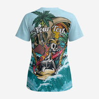 Personalized Aloha Hawaii Skeleton Scrub Top Tropical Summer Vibe - Polynesian Pride