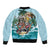 Personalized Aloha Hawaii Skeleton Sleeve Zip Bomber Jacket Tropical Summer Vibe