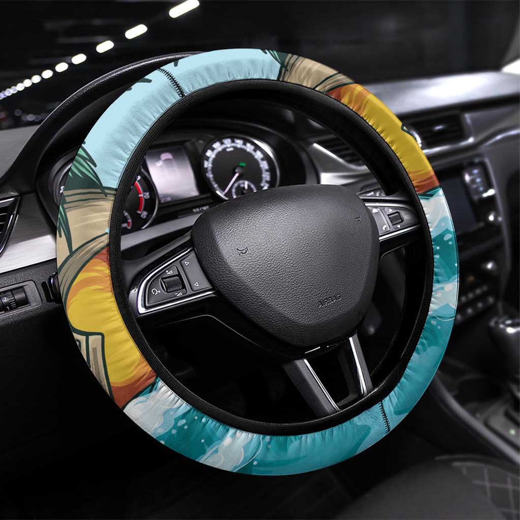 Aloha Hawaii Skeleton Steering Wheel Cover Tropical Summer Vibe