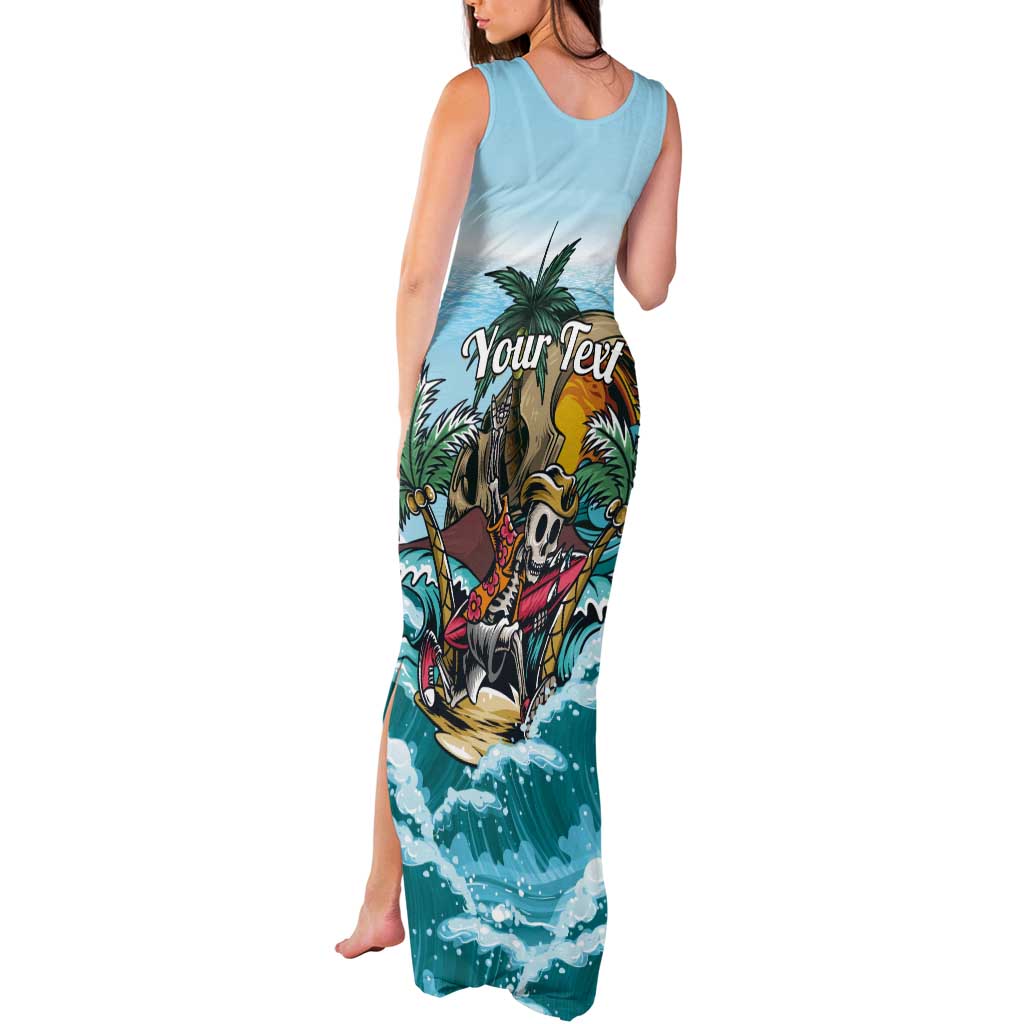 Personalized Aloha Hawaii Skeleton Tank Maxi Dress Tropical Summer Vibe