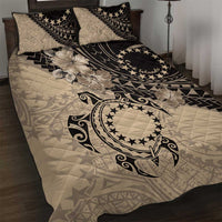 Cook Islands Turtle Quilt Bed Set Stars and Hibiscus - Beige LT01 Beige - Polynesian Pride