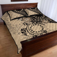 Cook Islands Turtle Quilt Bed Set Stars and Hibiscus - Beige LT01 - Polynesian Pride
