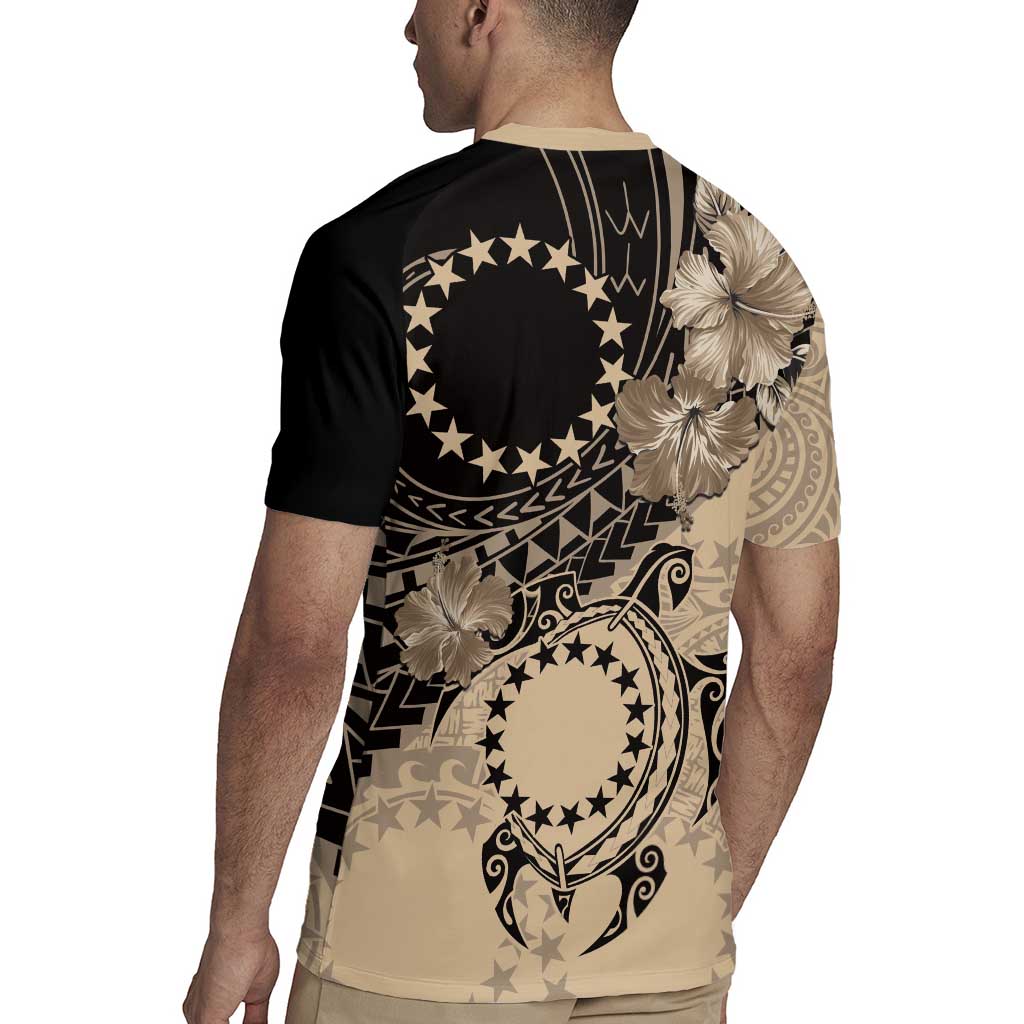Cook Islands Turtle Rugby Jersey Stars and Hibiscus - Beige