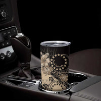 Cook Islands Turtle Tumbler Cup Stars and Hibiscus - Beige