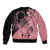 Cook Islands Turtle Bomber Jacket Stars and Hibiscus - Pink