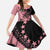 Cook Islands Turtle Family Matching Long Sleeve Bodycon Dress and Hawaiian Shirt Stars and Hibiscus - Pink