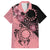 Cook Islands Turtle Family Matching Off The Shoulder Long Sleeve Dress and Hawaiian Shirt Stars and Hibiscus - Pink