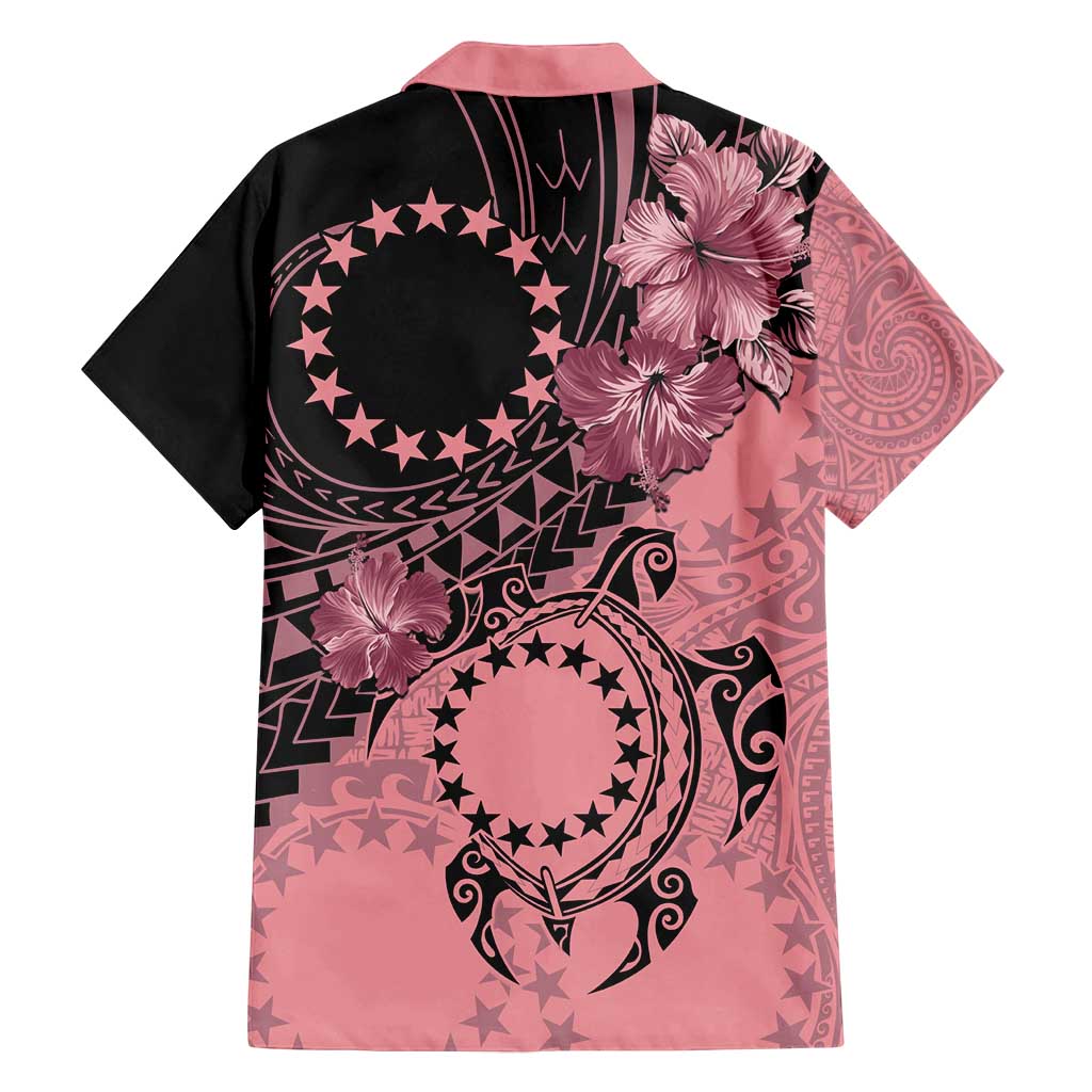Cook Islands Turtle Family Matching Puletasi and Hawaiian Shirt Stars and Hibiscus - Pink LT01 - Polynesian Pride