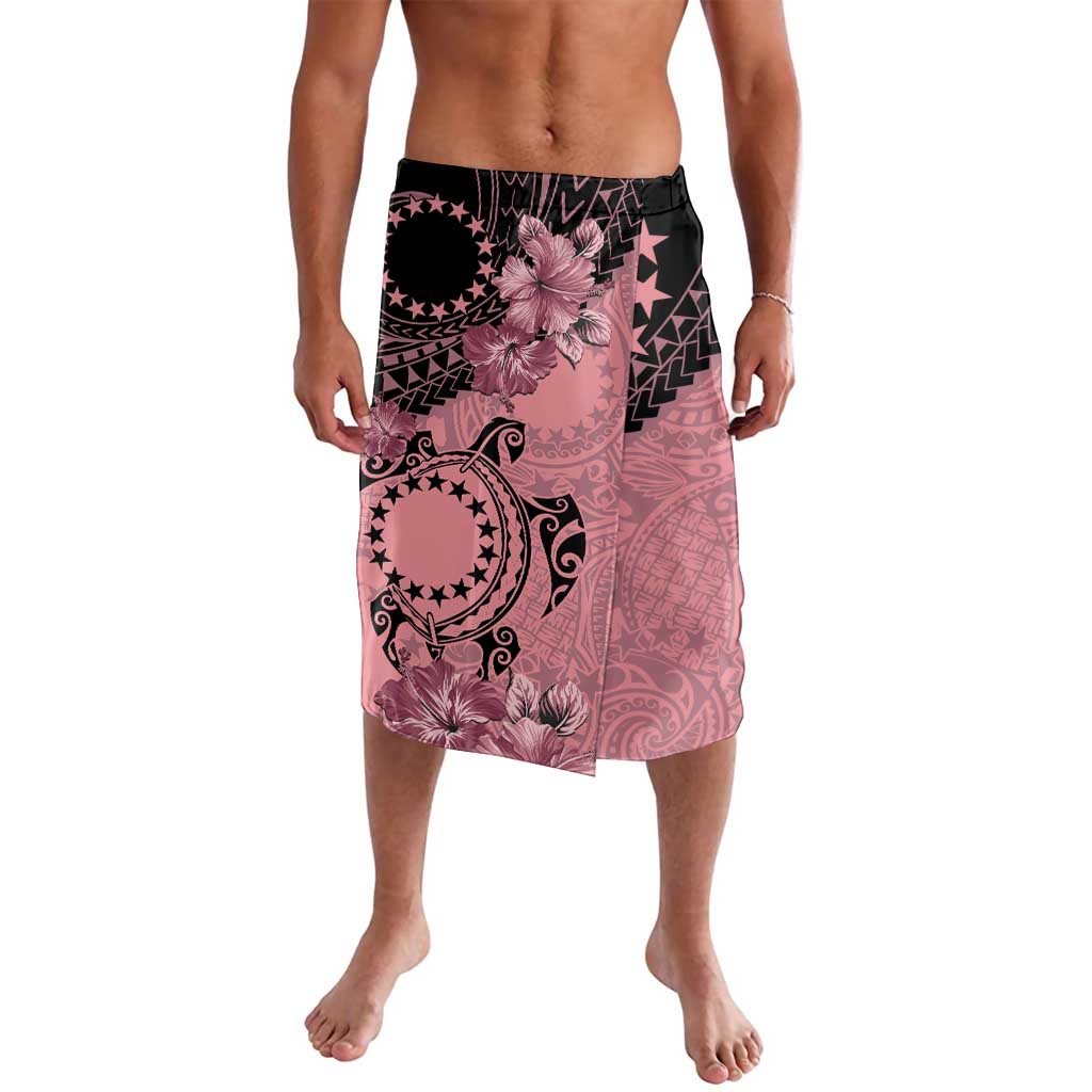 Cook Islands Turtle Lavalava Stars and Hibiscus - Pink