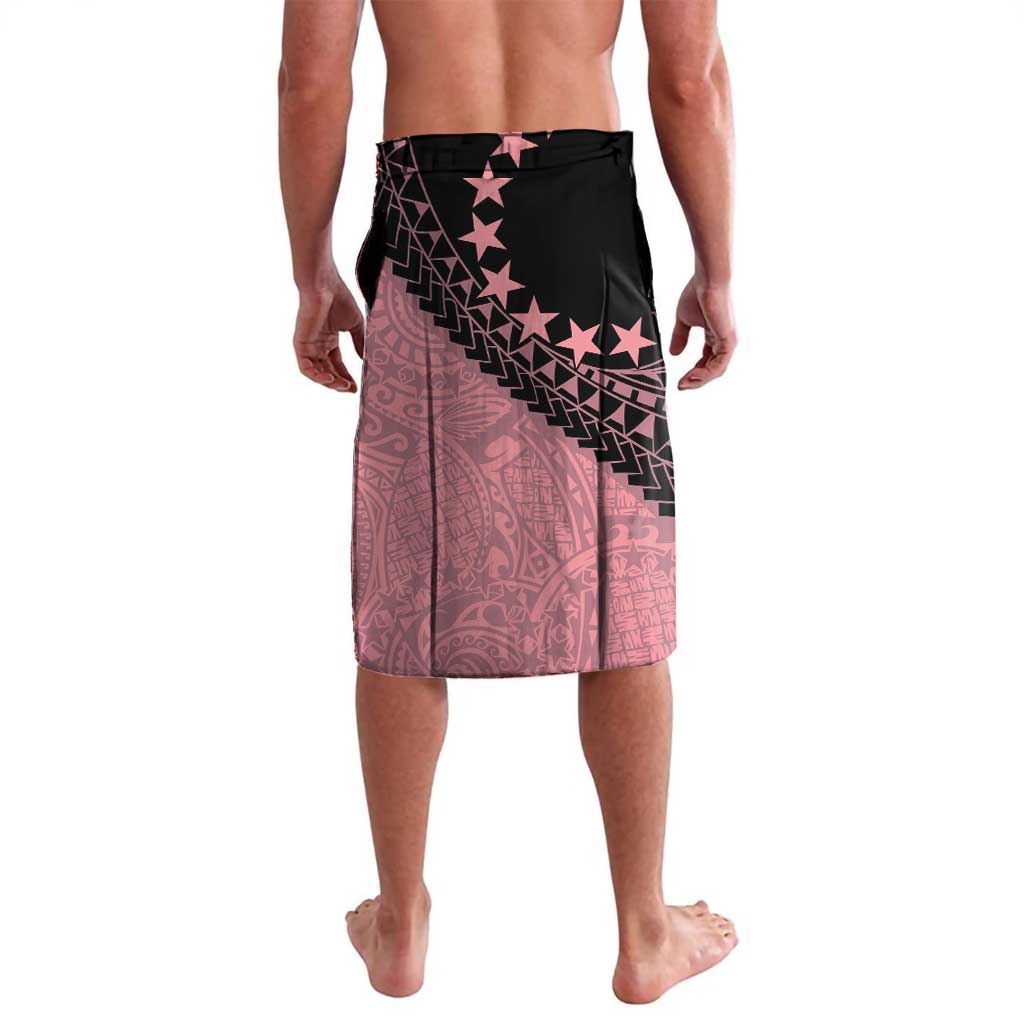 Cook Islands Turtle Lavalava Stars and Hibiscus - Pink