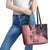 Cook Islands Turtle Leather Tote Bag Stars and Hibiscus - Pink