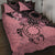 Cook Islands Turtle Quilt Bed Set Stars and Hibiscus - Pink