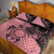 Cook Islands Turtle Quilt Bed Set Stars and Hibiscus - Pink