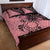 Cook Islands Turtle Quilt Bed Set Stars and Hibiscus - Pink