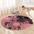Cook Islands Turtle Round Carpet Stars and Hibiscus - Pink