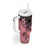 Cook Islands Turtle Tumbler With Handle Stars and Hibiscus - Pink