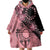 Cook Islands Turtle Wearable Blanket Hoodie Stars and Hibiscus - Pink