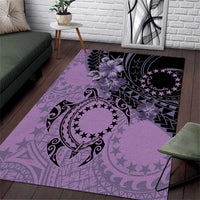Cook Islands Turtle Area Rug Stars and Hibiscus - Purple