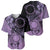 Cook Islands Turtle Baseball Jersey Stars and Hibiscus - Purple