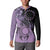 Cook Islands Turtle Button Sweatshirt Stars and Hibiscus - Purple