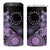 Cook Islands Turtle 4 in 1 Can Cooler Tumbler Stars and Hibiscus - Purple